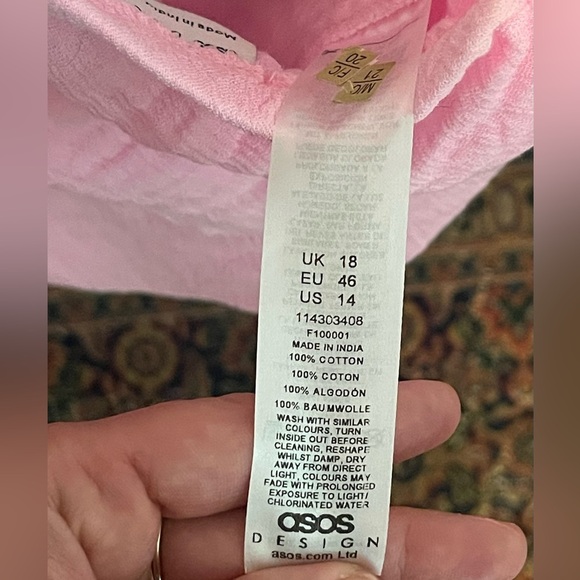 ASOS DESIGN Fuller bust cowl neck ruched side mini beach dress in pink - Size 14 - Picture 9 of 9